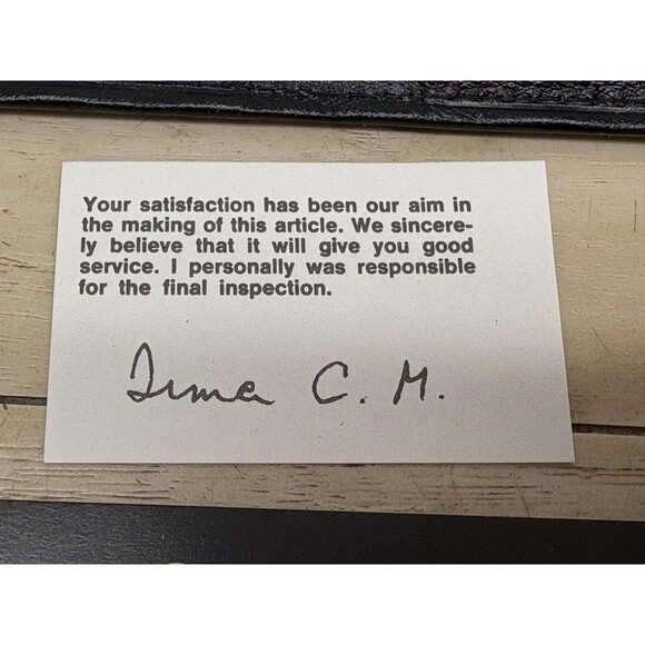 Vtg Amity Black Leather Billfold Cowhide Mens Wallet New In Box - Picture 6 of 16